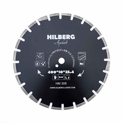 Диск алмазный отрезной 400*25,4 Hilberg Hard Materials Лазер асфальт HM309 - фото 364551