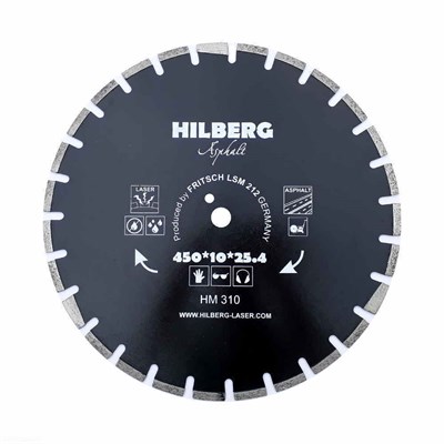 Диск алмазный отрезной 450*25,4 Hilberg Hard Materials Лазер асфальт HM310 - фото 364553