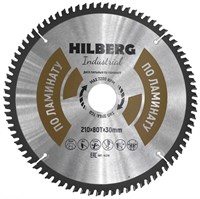 Диск пильный Hilberg Industrial Ламинат 210*30*80Т HL210